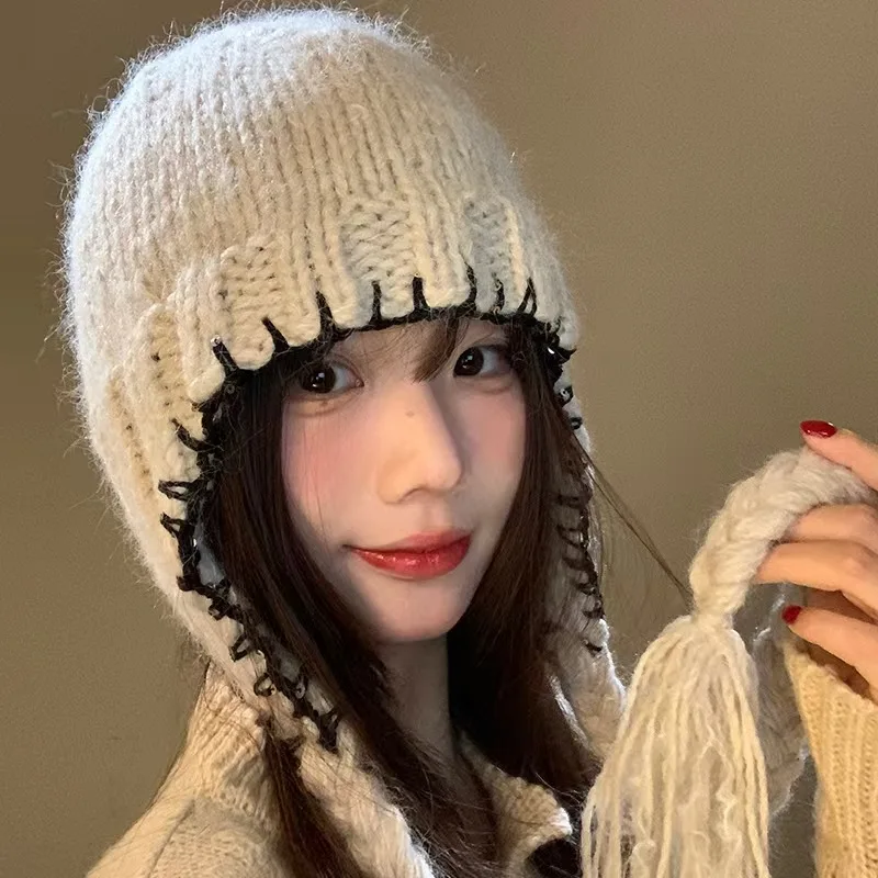 

Winter Ear Protection Hats For Women&Men Thicken Warm Beanies Caps Unisex Balaclava Skullies Hat Outdoor Ski Coldproof Pilot Cap