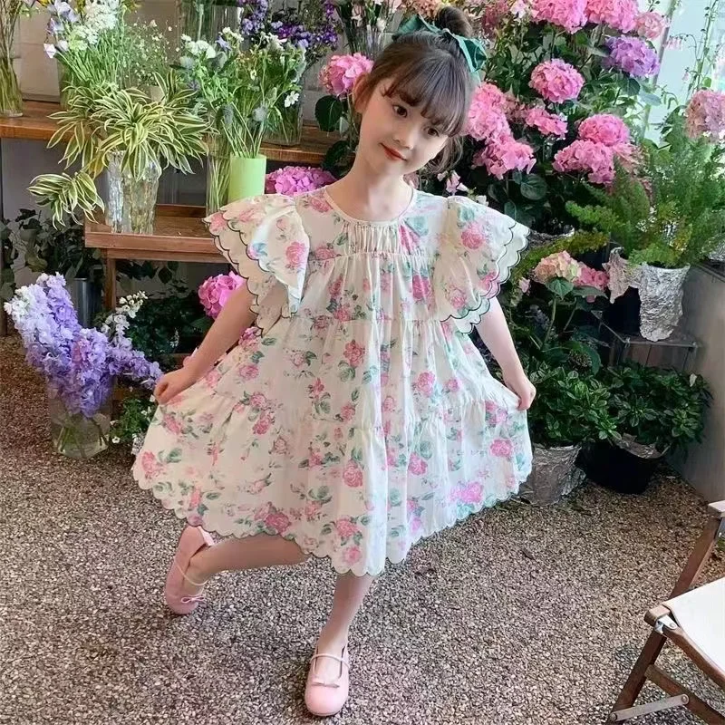 Girls' Summer Dress Korean Version Foreign Style Little Girl Princess Dress Tide 110-160cm