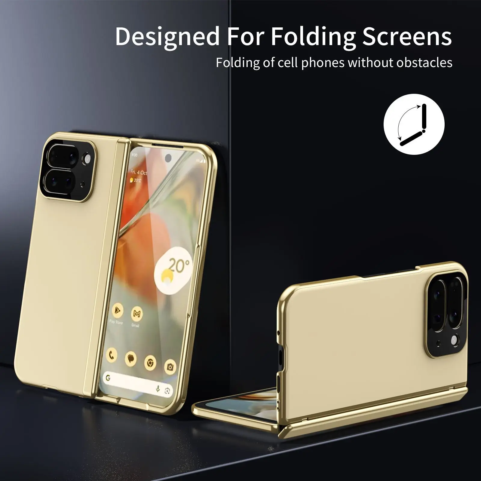 

AG Matte Cases for Google Pixel 10 Fold Foldable Screen Phone Case Electroplated Anti-Fingerprint Pixel10Fold Full Coverage