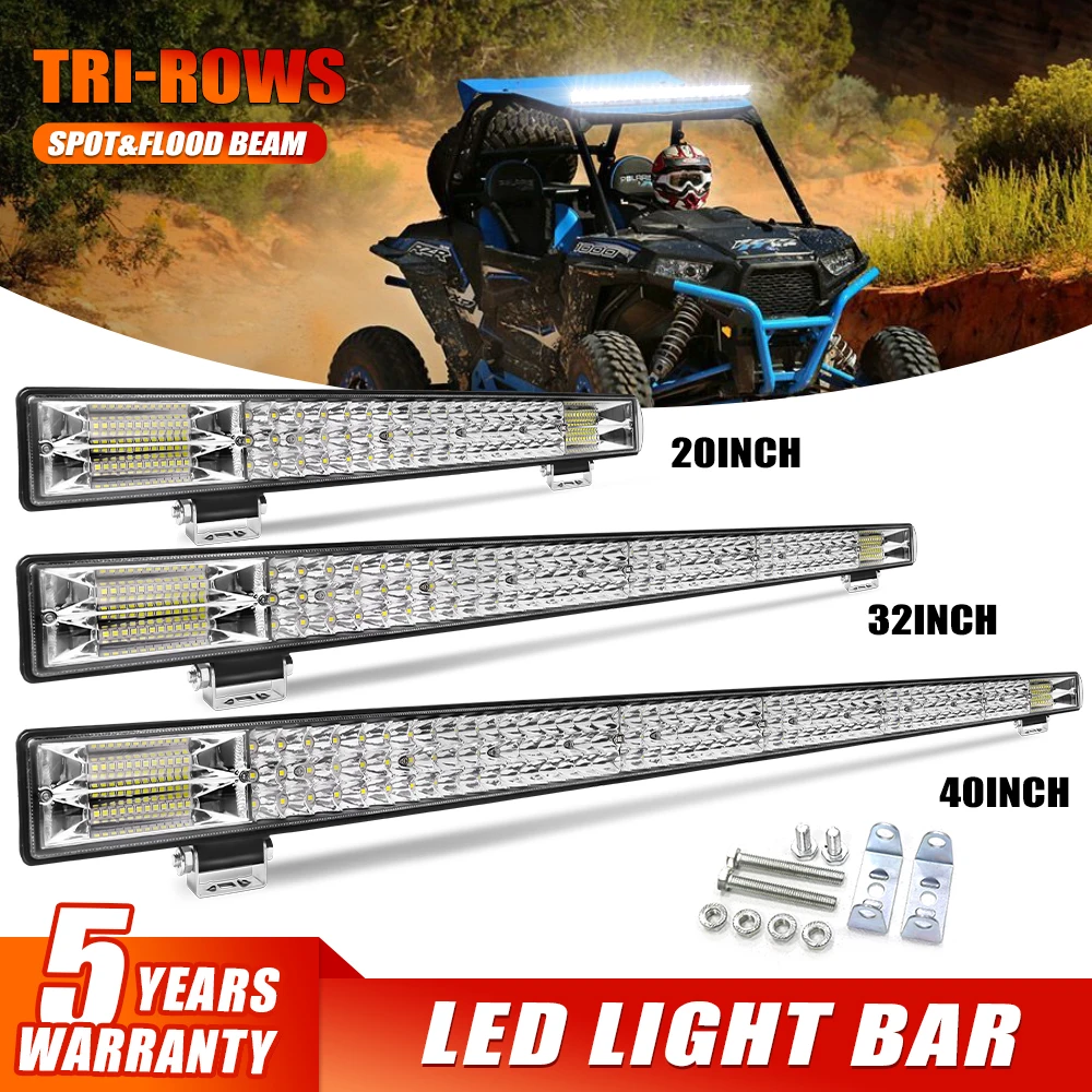 

Tri-Row Super Bright 10inch 20inch LED Light Bar Offroad Combo Auto Fog Lights Led Work Light For Truck 4x4 SUV ATV 12V 24V