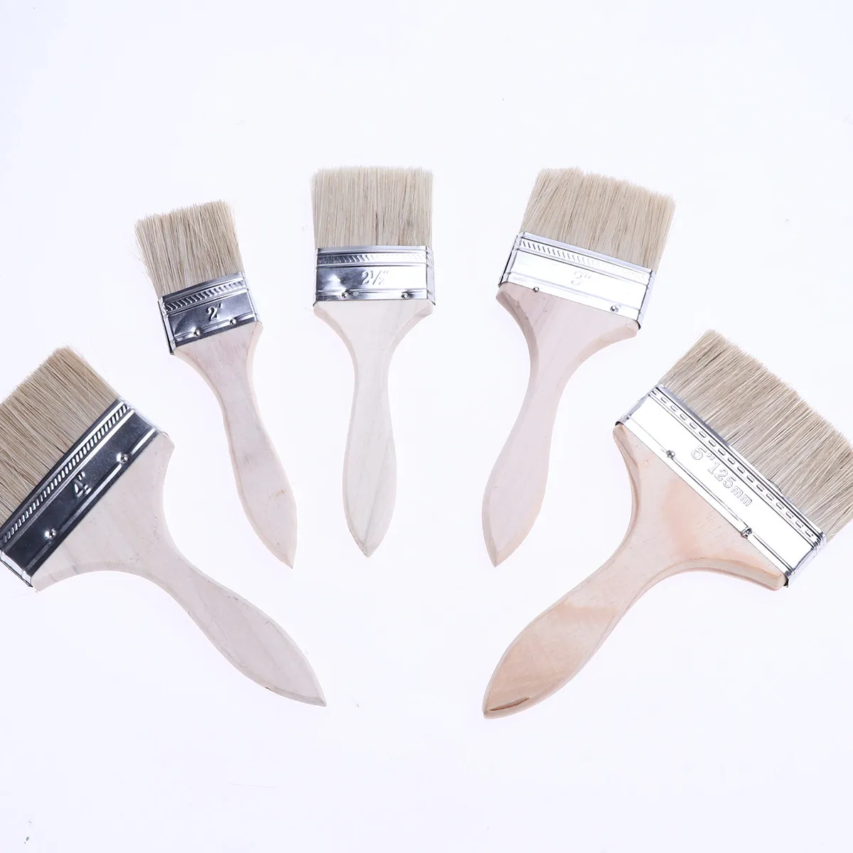 5 in 1 Thickened Painting Chip Brush Multi Use Touchup Paint Brush Kitchen Basting Tool Absorbent Sturdy Natural Hair Smooth