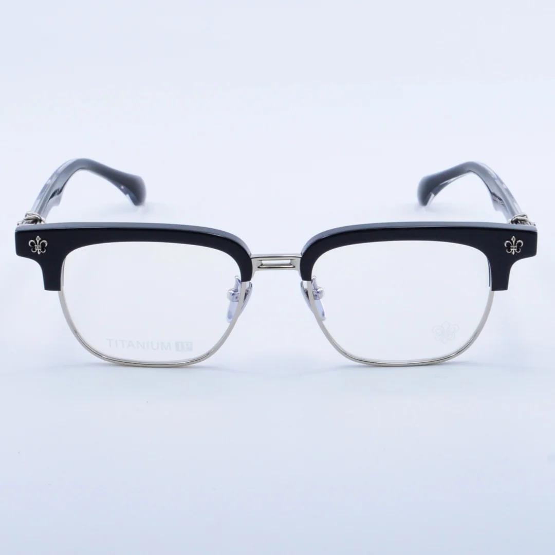 

Новинка 2025, оптика для чтения, мужские очки в оправе, женские компьютерные классические поддельные полуоправы из чистого титана, роскошные очки для близорукости UV400