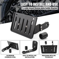 Side Mount License Plate Bracket Holder For Harley Softail Fatboy Breakout Low Rider Softail Slim Deluxe Heritage Classic 18-23