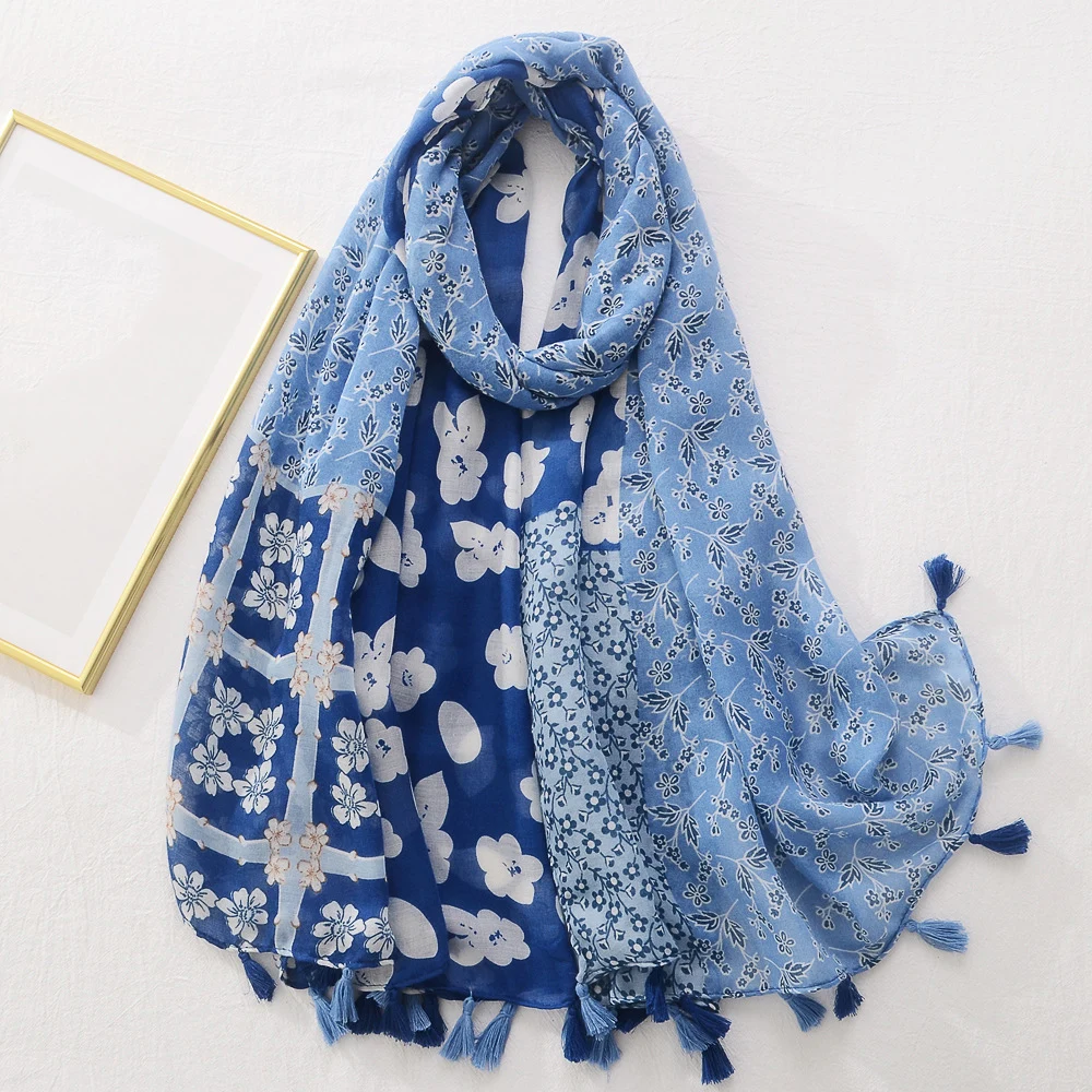 

Spring Autumn Women's Scarves Muslim Women Scarf Shawl Luxury Hijabs For Woman Tassel Large Beach Towel Ladies Headscarf Bandana