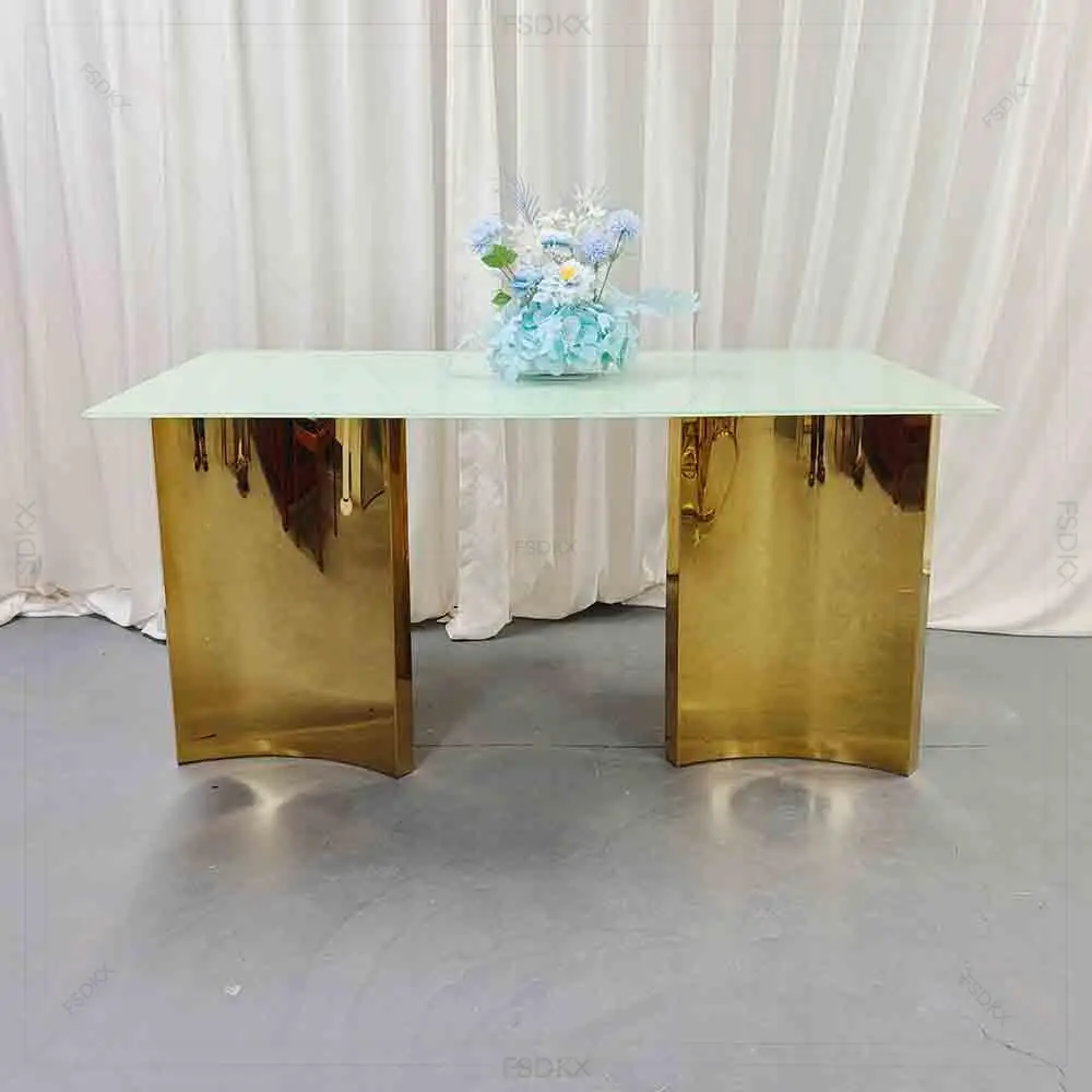 

Wedding Stainless Steel Cake Table Dining Table for Event Furniture Table Luxury