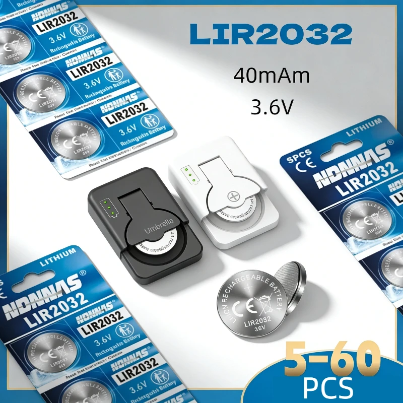 LIR2032 3.6V Rechargeable Lithium Button Coin Battery Replace CR2032 For Car Key Remote Doorbell MP3 Emergency Equipment