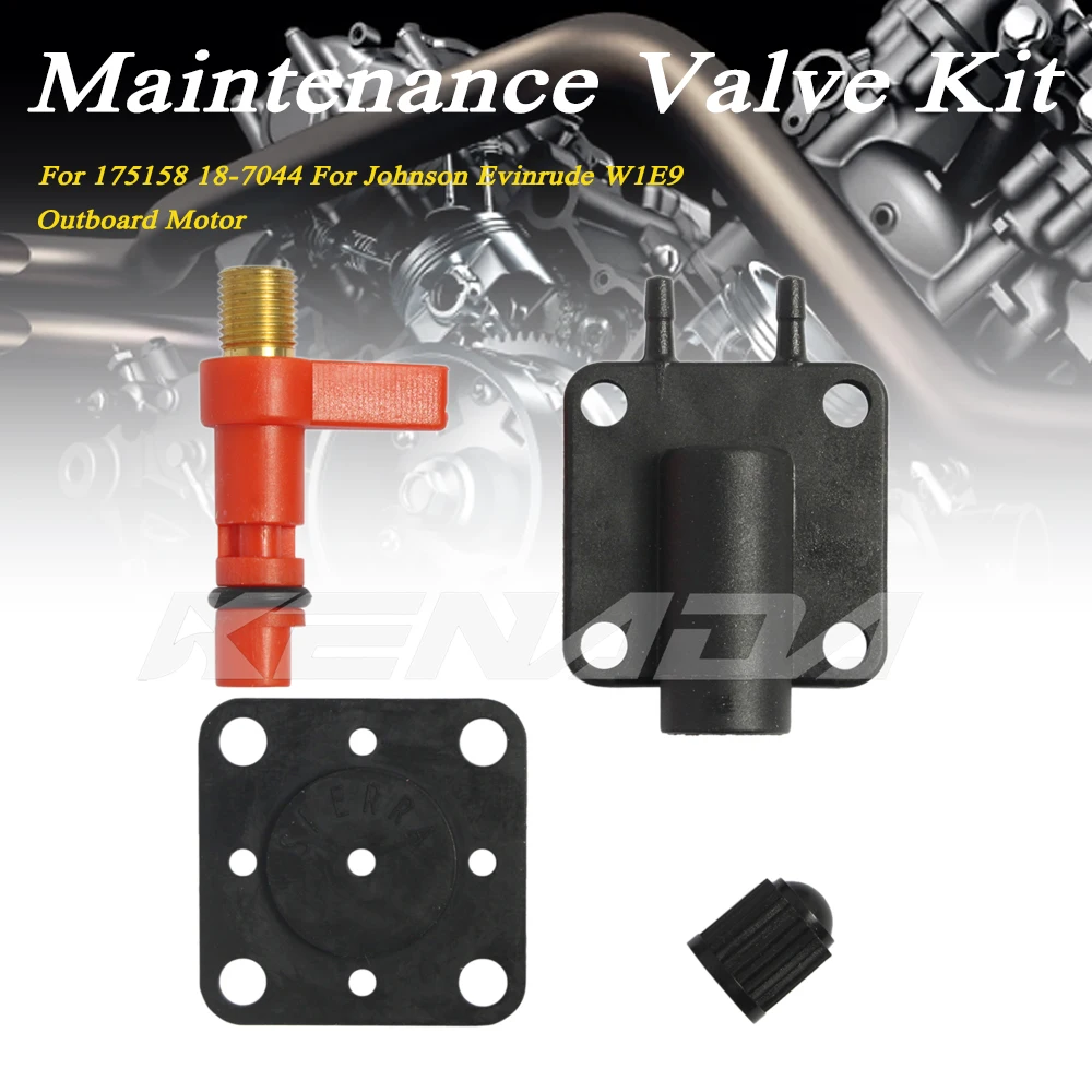 For 175158 18-7044 For Johnson Evinrude W1E9 Outboard Motor Primer Solenoid Service Maintenance Valve Kit