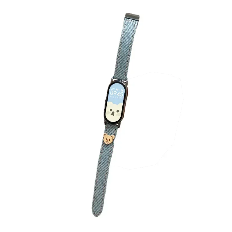 Denim Canvas Strap for Xiaomi Mi band 8 7 Sport Bracelet for Miband 7 6 5 4 3 Jeans Magnetic Smart Watch Replacement Accessories