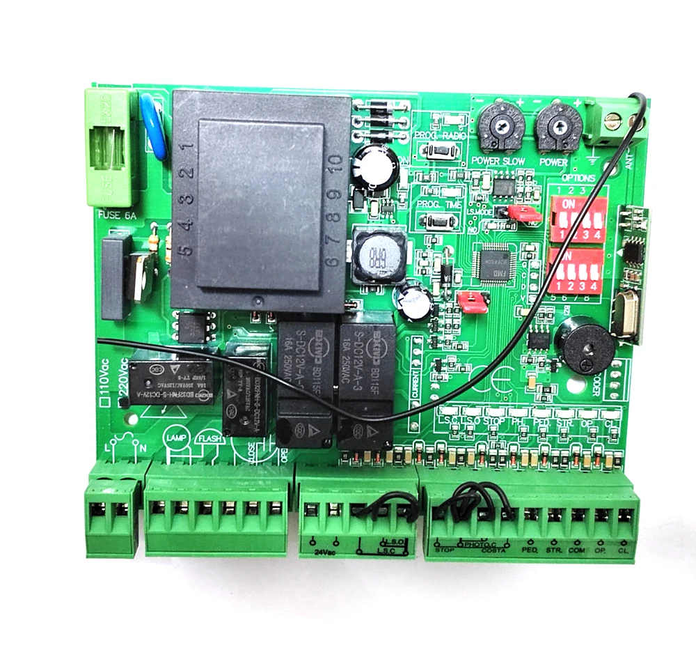 110 V oder 220 VAC Professioneller Schiebetor Garagentor-Controller-Empfänger Rolling-Code Fernbedienung Toröffner Plattenkarte