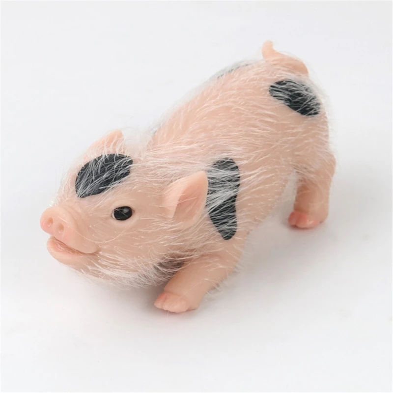 

Y1UB Mini Pig Figure Toy Simulation Soft Silicone Animal Toy Kids Room Decors Reborns Pig Parenting Gift