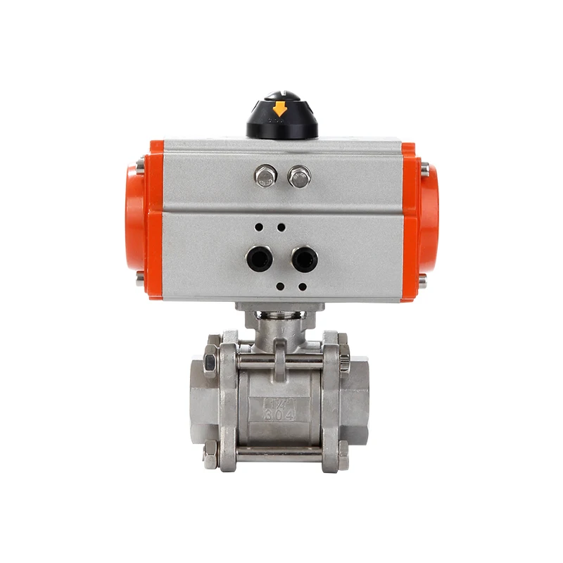 

1-1/4" Three piece High Platform Pneumatic Ball Valve 304 Stainless steel Q611F-16P Double Acting Cylinder