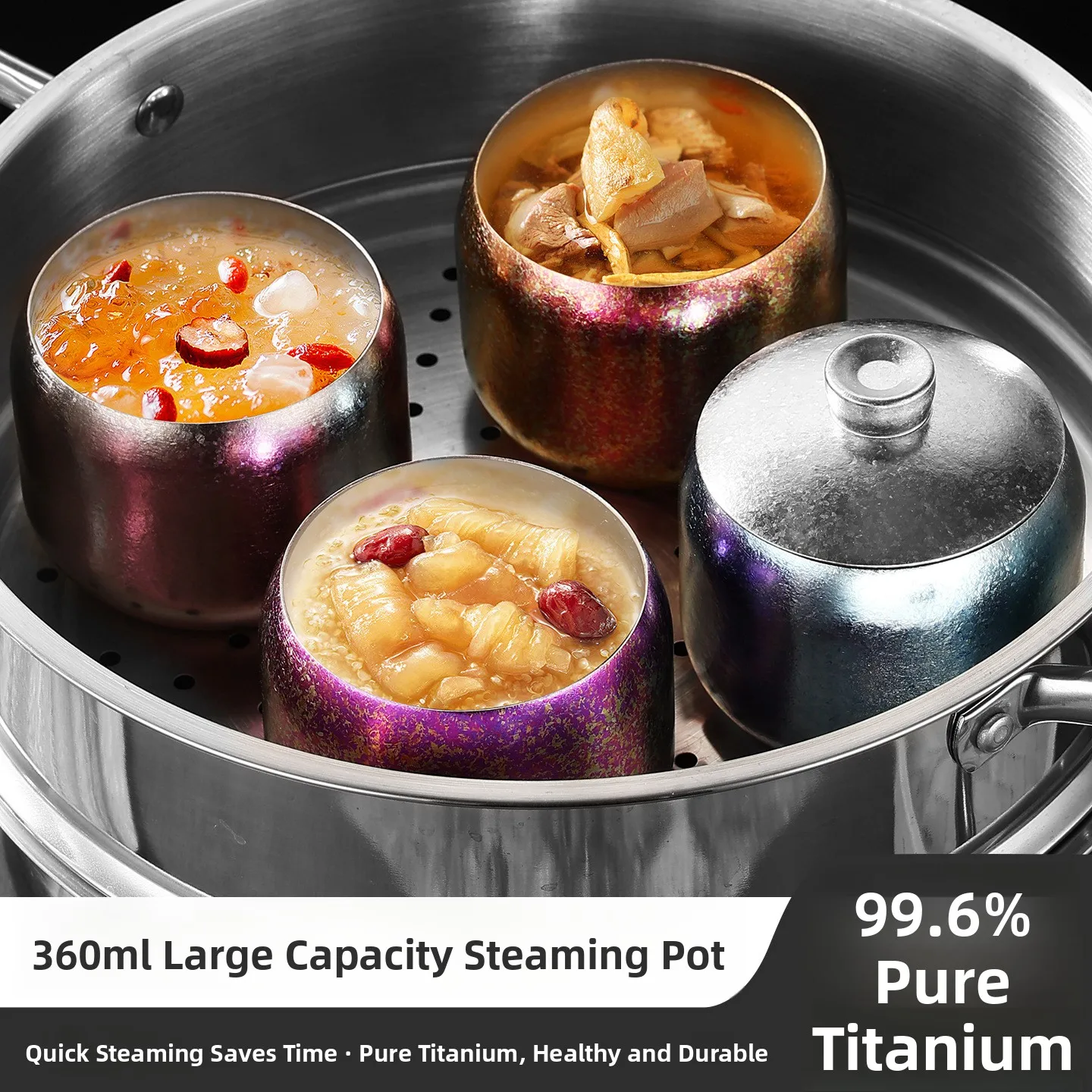 

Pure Titanium Stew Pot Seasoning Jar with Lid Kitchen Chili Oil Container High Temperature Resistant Home Use Seasoning Jar