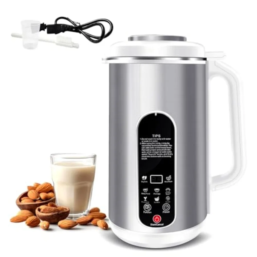 

40oz Nut Milk Maker Machine Stainless Steel 8-in-1 Automatic Soy Milk Maker for Almond, Oat, Plant-Based and Non-Dairy Beverage