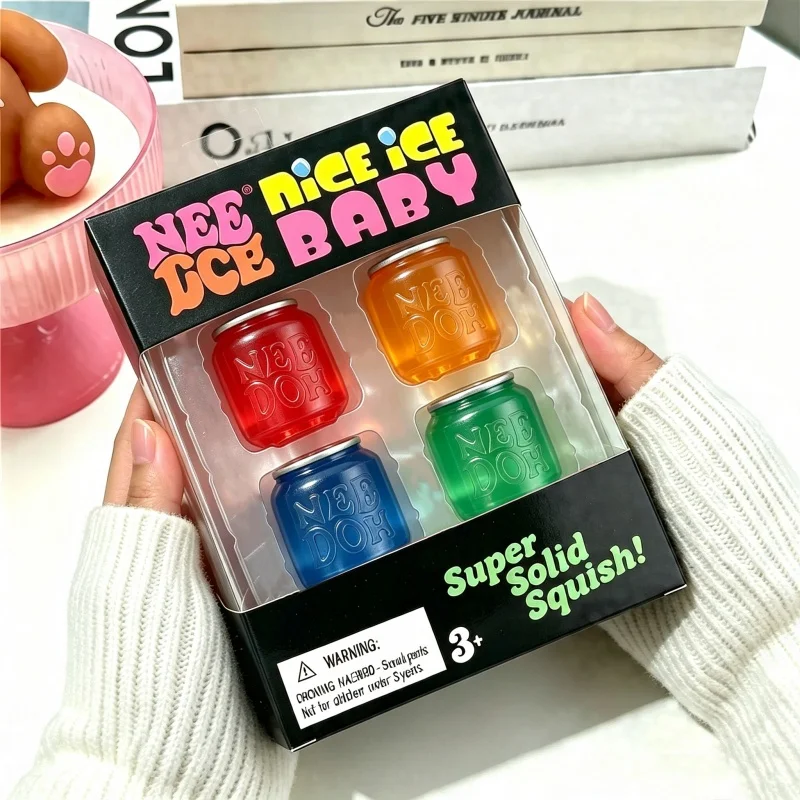 Needoh Nice Ice Mini 4 Pack Cola Drink Can Cube Soft Squishy Slow Rising Sensory Soothing  Portable Pocket Relief Anxiety Gift