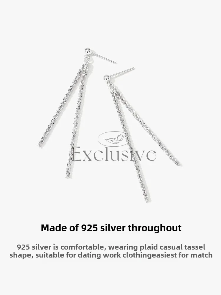 925 silver gypsy star fringed earrings high-end earrings temperament long earrings