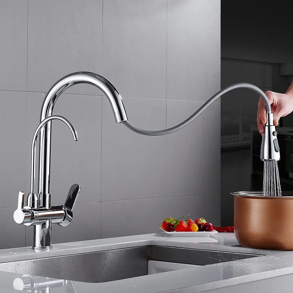 Kitchen Faucets torneira para cozinha de afundar Crane For Kitchen Water Filter Tap Three Ways Sink Mixer Kitchen Faucet