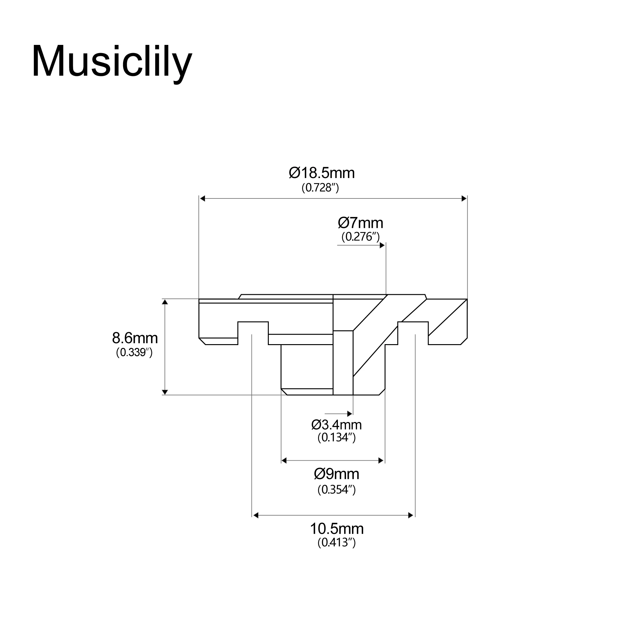 Musiclily Basic Steel Round Bass String Guides Trees Retainers for Fender Precision Bass Jazz Bass (Set of 2)