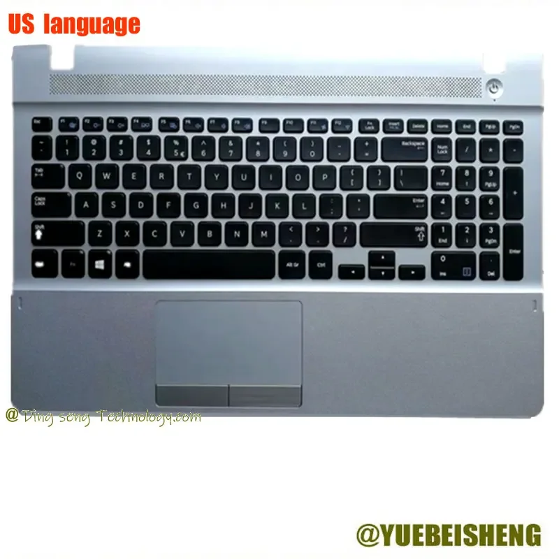 YUEBEISEHNG      New/Org for Samsung NP270E5J 270E5G 270E5U 270E5R 270E5K palmrest US keyboard upper cover Touchpad,Silver