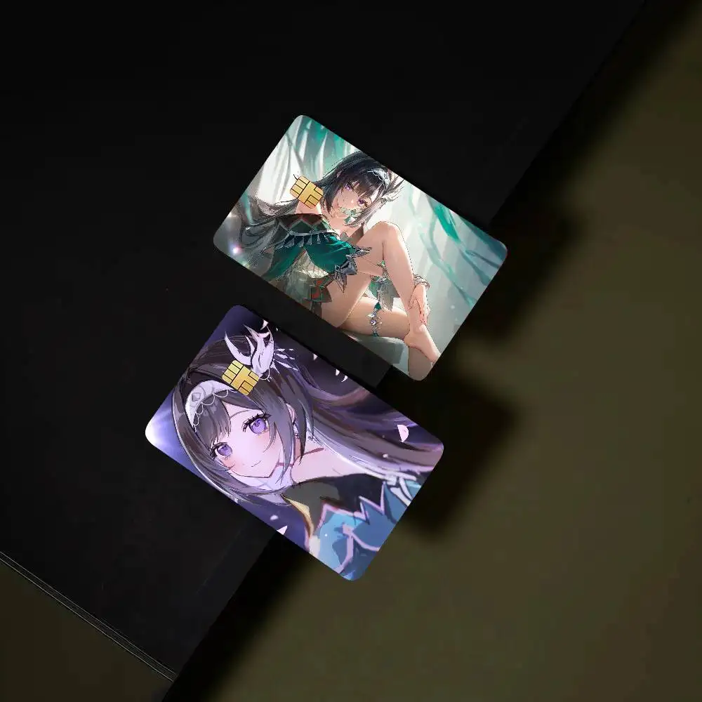 Lan Yan Genshin Impact Card Sticker 4Pcs Credit Card Skin Anti Scratch Bank Debit Card Decal