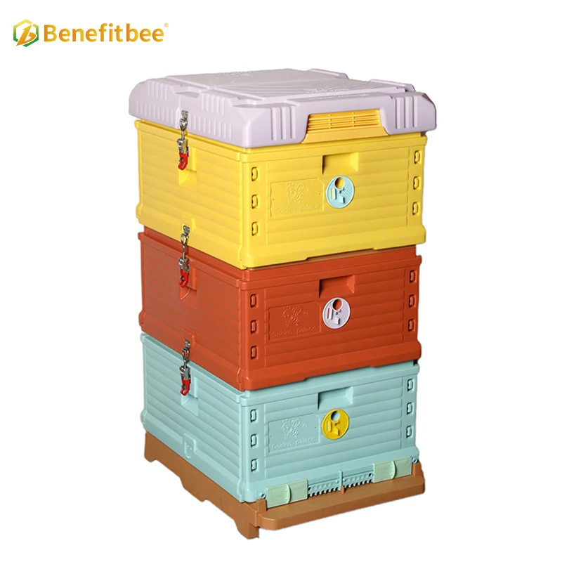 

Benefitbee Newest Plastic Beehive 10 Frames Langstroth Bee Hive Beekeeping Equipment 2
