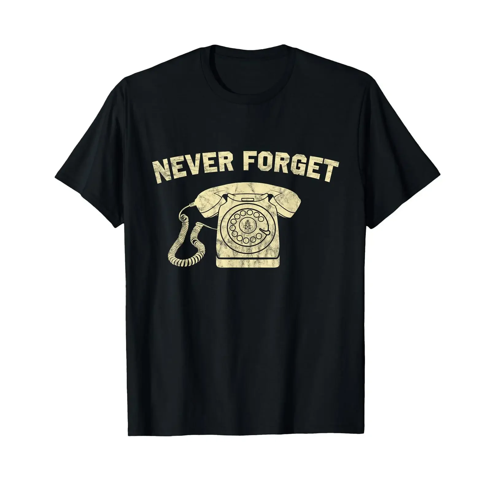 Never Forget Old Corded Telephone with Rotary Dial 50's 60's T Shirt vintage Washed Soft Unisex Stylish designer clothes