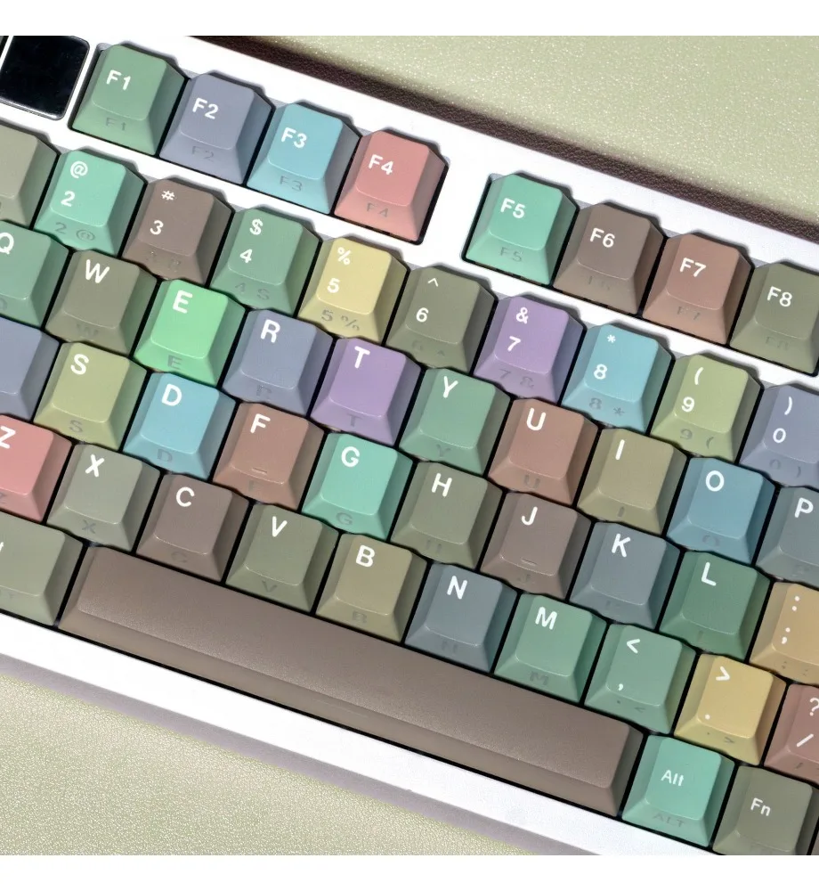 Keycaps Morandi V2 double engraving light transmission Pbt original full set of keycaps Korean Russian phonetic European