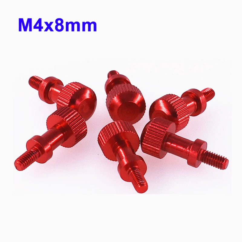 

M4*8 Aluminum Alloy Step Thumb Screw Knurled Hand Screws Non-slip Hand-tightened Computer Case Screw Anodized