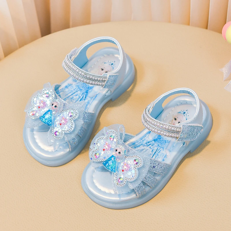 Kids'Casual Shoes Sandals PU Leather Cartoon Princess Summer Shoes For Girls Hook and Loop Anti-slip Pink Blue Shoes Size 23-33 - view 4