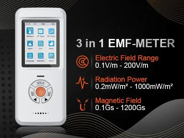Aikesi EM-101 recarregável digital detector de radiação de campo eletromagnético portátil digital lcd detector emf