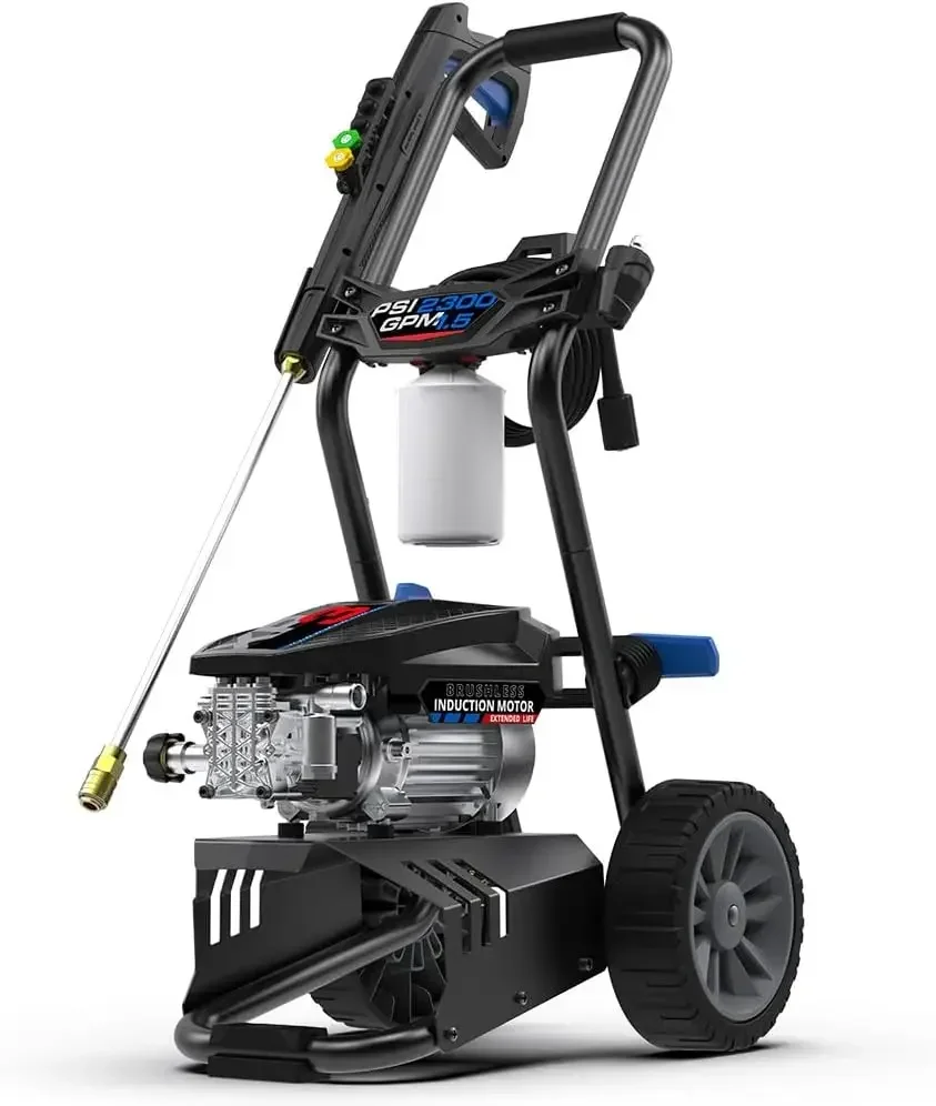 

Portable Electric Pressure Washer BMXP32300 -2300 PSI, 1.5 GPM, 13 Amps Quick Connect Accessories, Two Wheel Trolley USA