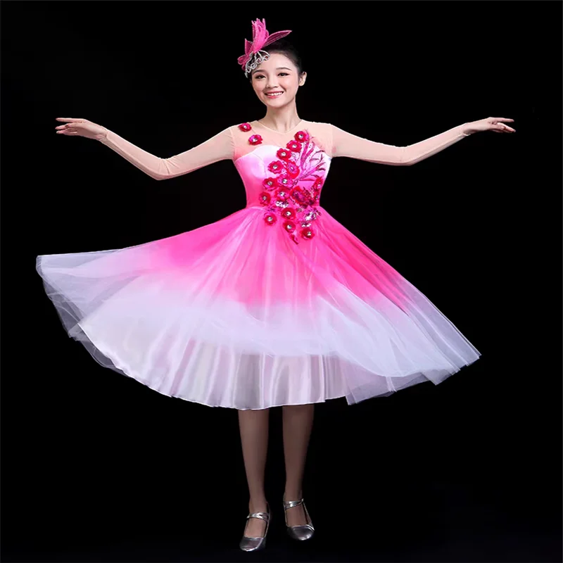 Adult Children Ballet Long Tutu Dress Modern Dance Women Performance Clothes Ballet Skirt Practicing Clothes Fluffy Skirt