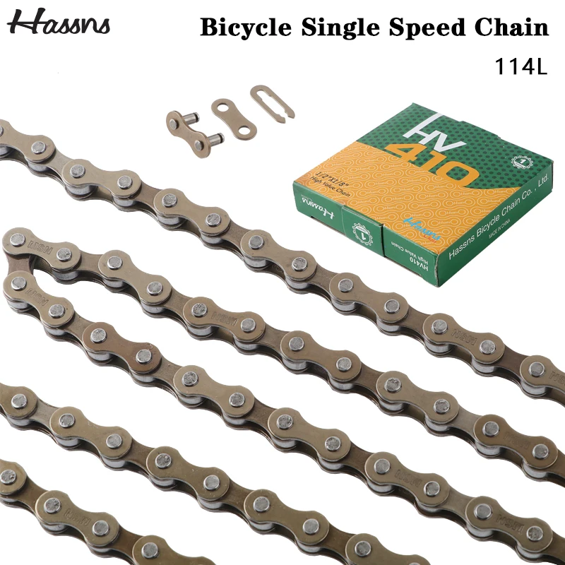 

HASSNS HV410 Bicycle Chain Single Speed Chain Electric Bike Current 114L Single Speed Cycling Accesories BMX Current