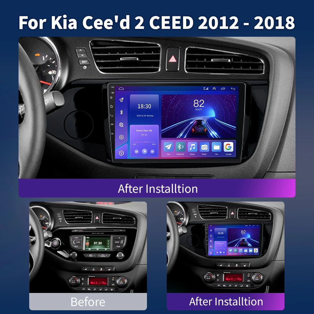 For Kia Ceed 2 JD 2012 - 2018 Car Radio Multimedia Video Player Navigation stereo GPS Android 13 No 2din 2 din