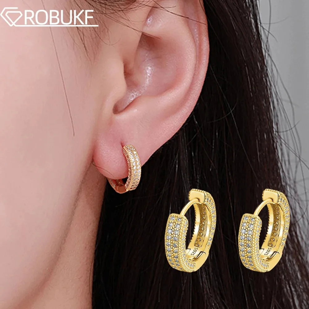 

Trend 2026 Moissanite Hoop Earrings For Women Men 925 Sterling Silver 18k Gold Plated Sparkling Diamond Fine Jewelry Gifts GRA
