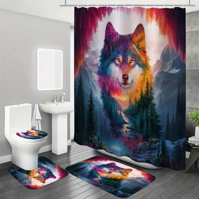 4Pcs Colorful Wolf … - image