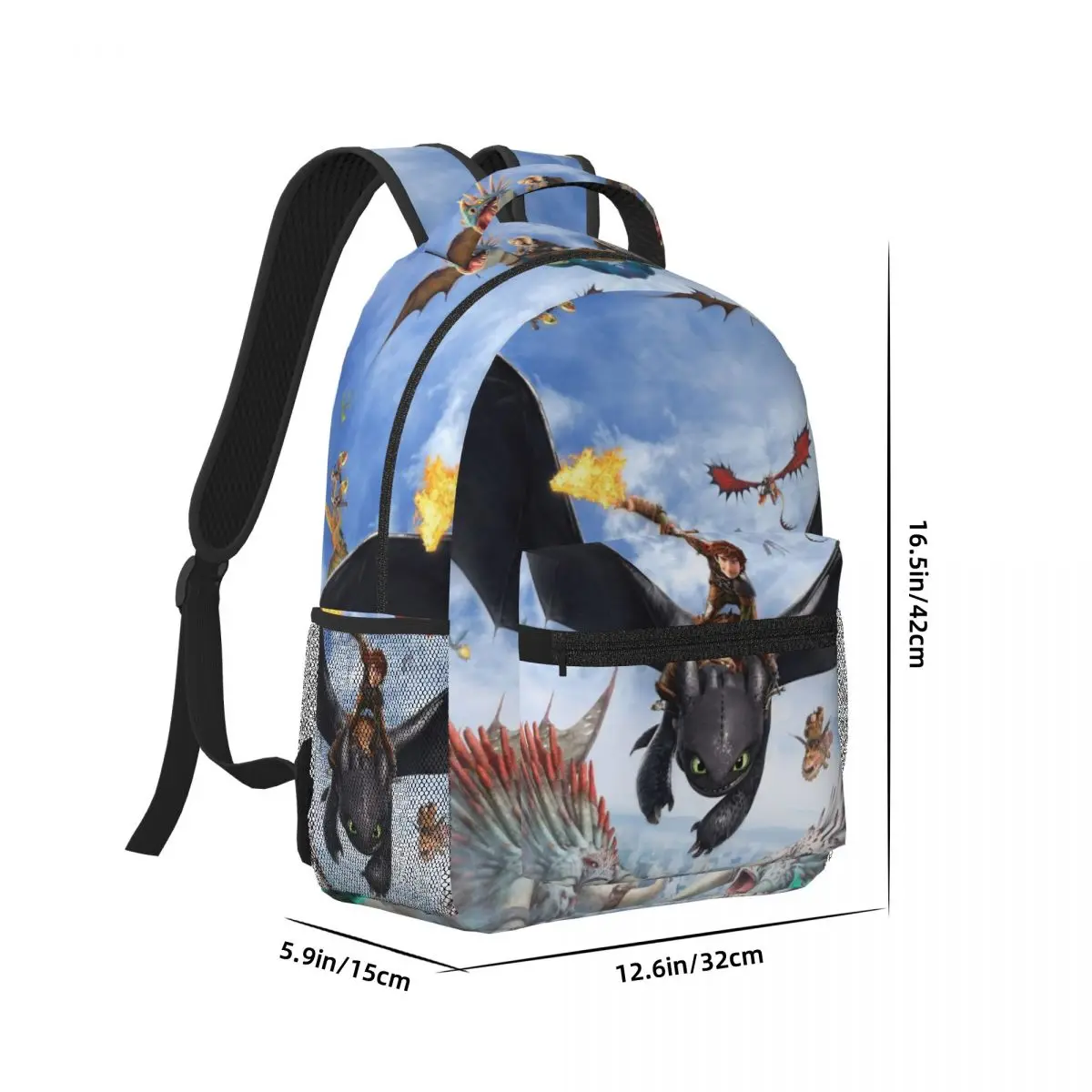 How To Train Your Dragon Printed Lightweight Casual Schoolbag For School, Outdoor, Shopping, Office 17in