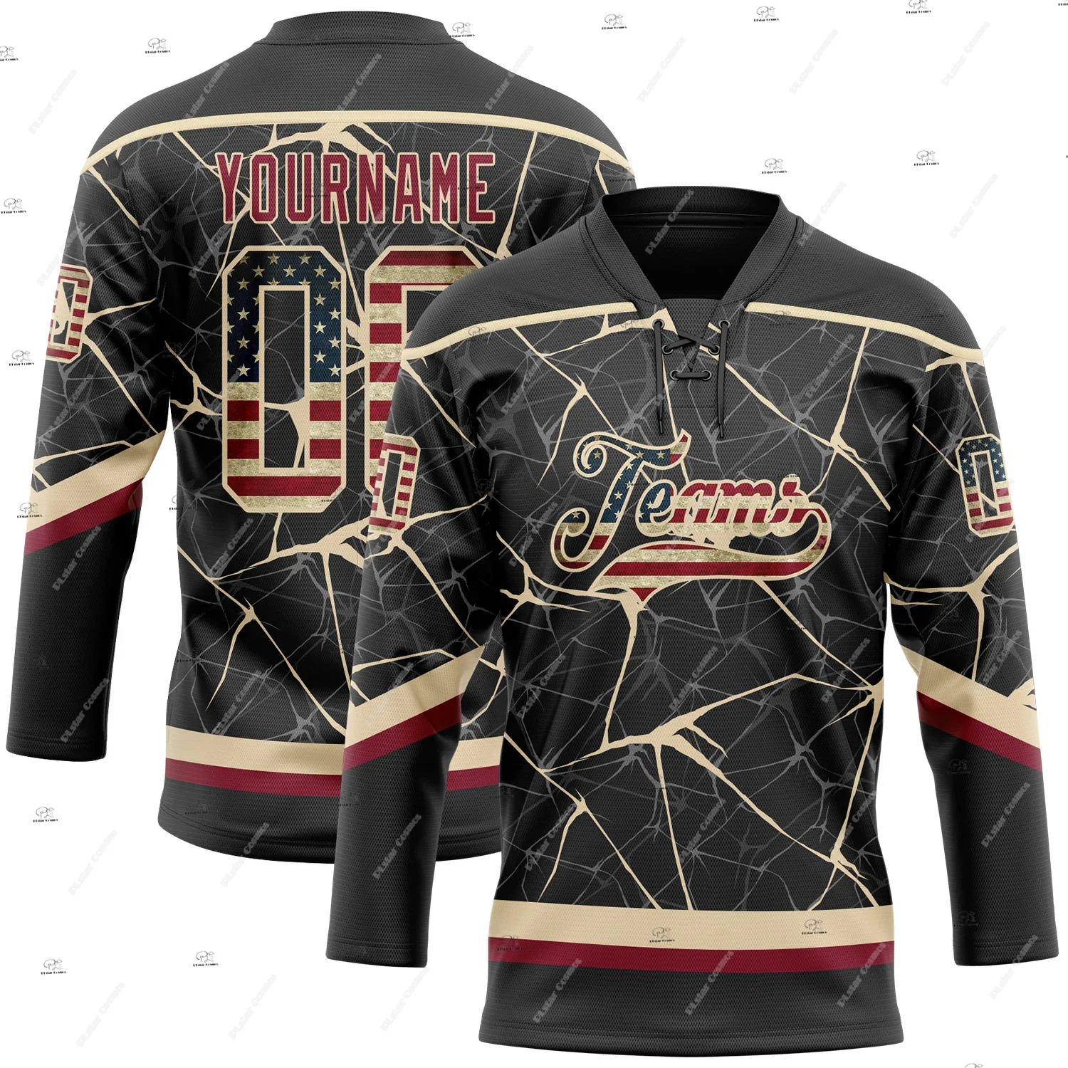 Custom Name Team Group Clothing Gradient Retro Vintage Lace Hockey Jersey Shirts 3DPrint Unisex Harajuku Casual Funny Pullover N