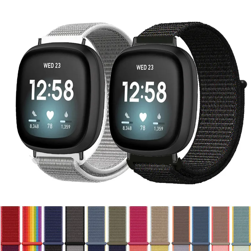 Nylon Braided Strap For Fitbit Versa 3 4 Sense 2 Versa4 Versa3 Unity Waterproof Breathable Classic Fashion Smart Watch Loop Band