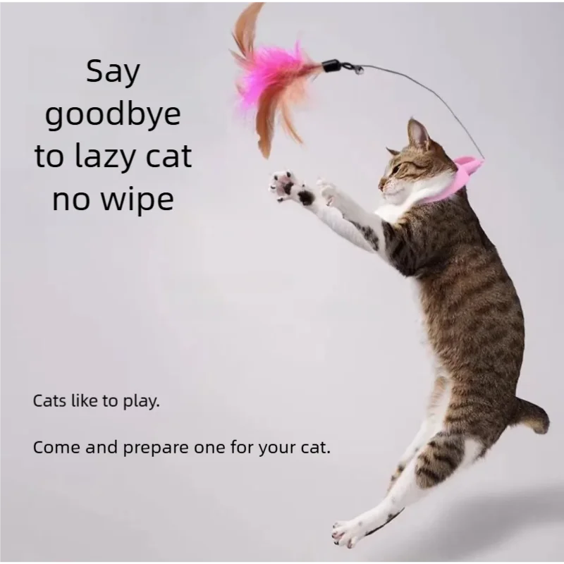 Novo Produto: Coleira de Brinquedo para Gatos com Pena e Sino para Autoentretenimento - Suprimentos para Animais de Estimação
