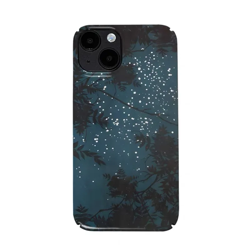 

Ins Deep Green Starry Sky Art Case for IPHONE 17 16 ProMax 15 14 Plus 13 12 MINI 11 PRO 16Plus XR XS MAX SE Acrylic Phone Cover