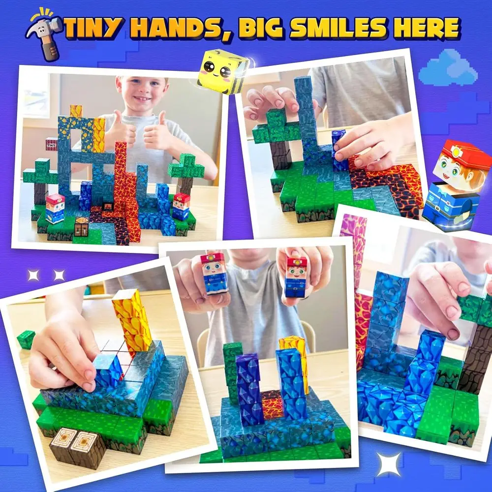 200-Piece Magnetic Building Blocks STEM Toys for Kids, Ages 3+, with Magnet Board, Ideal for Boys & Girls