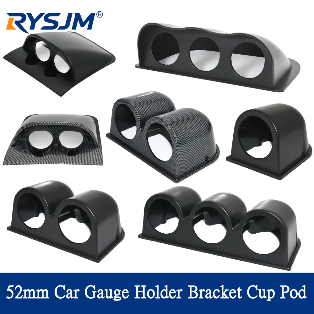 52mm Universal Car Meters Holder Black Single Double Triple Car Gauge Pod for Left Right Drive Car Dash Gauge Pod Mount Holder