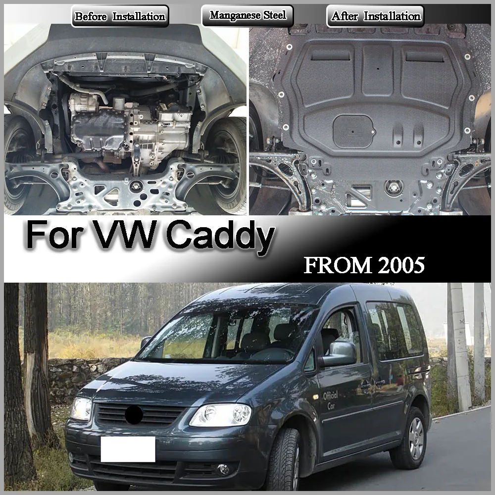 Auto-Zubehör Schwarzer Unterbodenschutz Schmutzfänger Spritzschutzblech Kotflügelplatte für VW Caddy 2005 1.6L 2.0L