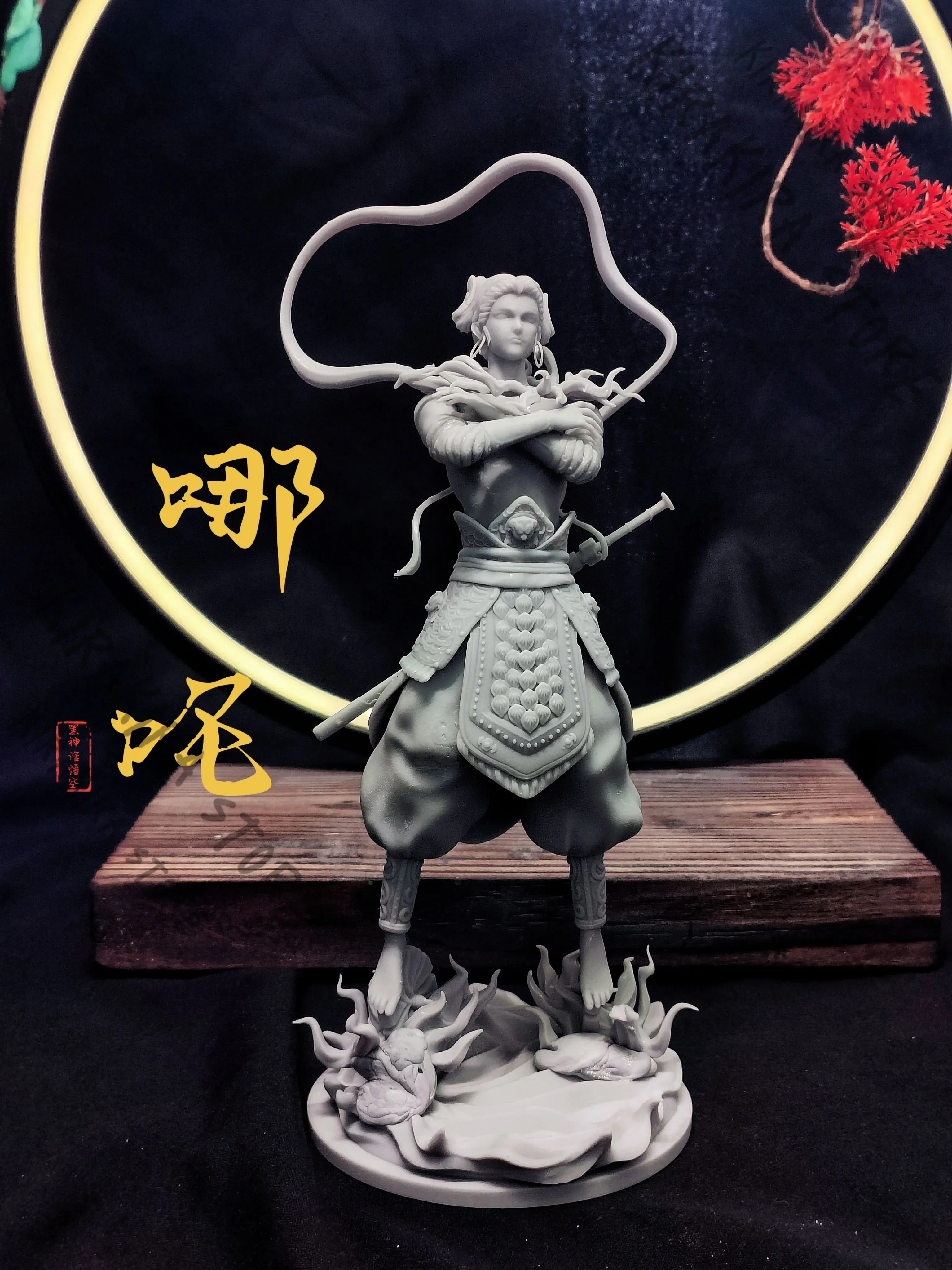 

Black Myth: Wukong Nezha Cosplay Figurine Handcraft Mascots Game White Model DIY 20cm Light Curing Printing Ornament Otaku