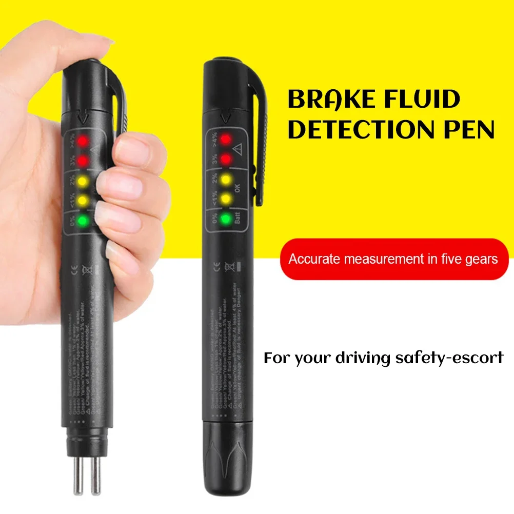 

Brake Fluid Tester Portable Brake Fluid Liquid Testing Pen With 5 LED Indicators For DOT3 DOT4 Vehicle Automotive Brake Fluid