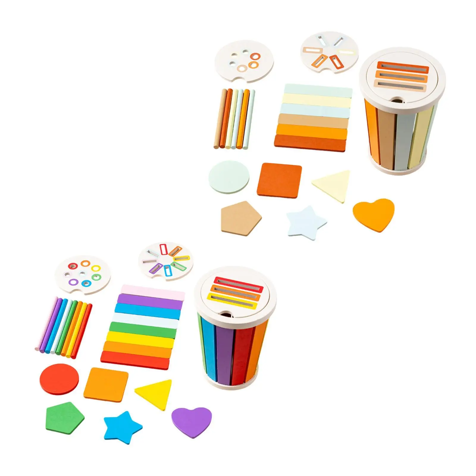 Houten regenboogstapelset, Montessori puzzel stapelblokken, houten bouwstenen set voor kinderen van 4-6 jaar peuters geschenken