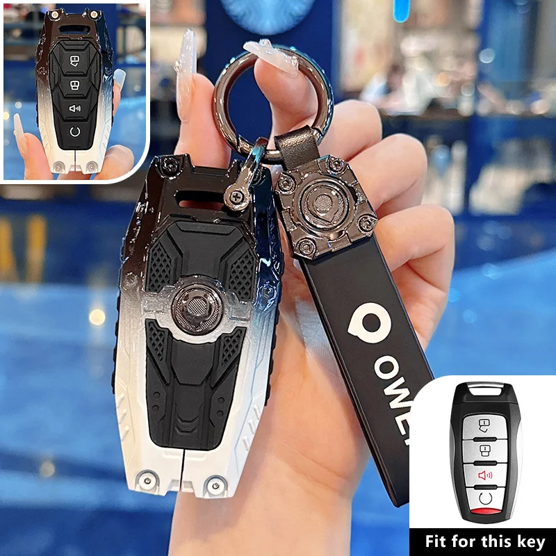 Autoschlüsseletui aus Zinklegierung für Great Wall Power GWM Poer Cannon Pao P-Serie Pickup Remote Cover Shell Schlüsselanhänger Fob Zubehör