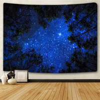 Forest Night Starry Sky Home Decor Art Tapestry Hippie Boho Decor Bedroom Backdrop Cloth Tapestry Bed Sheet