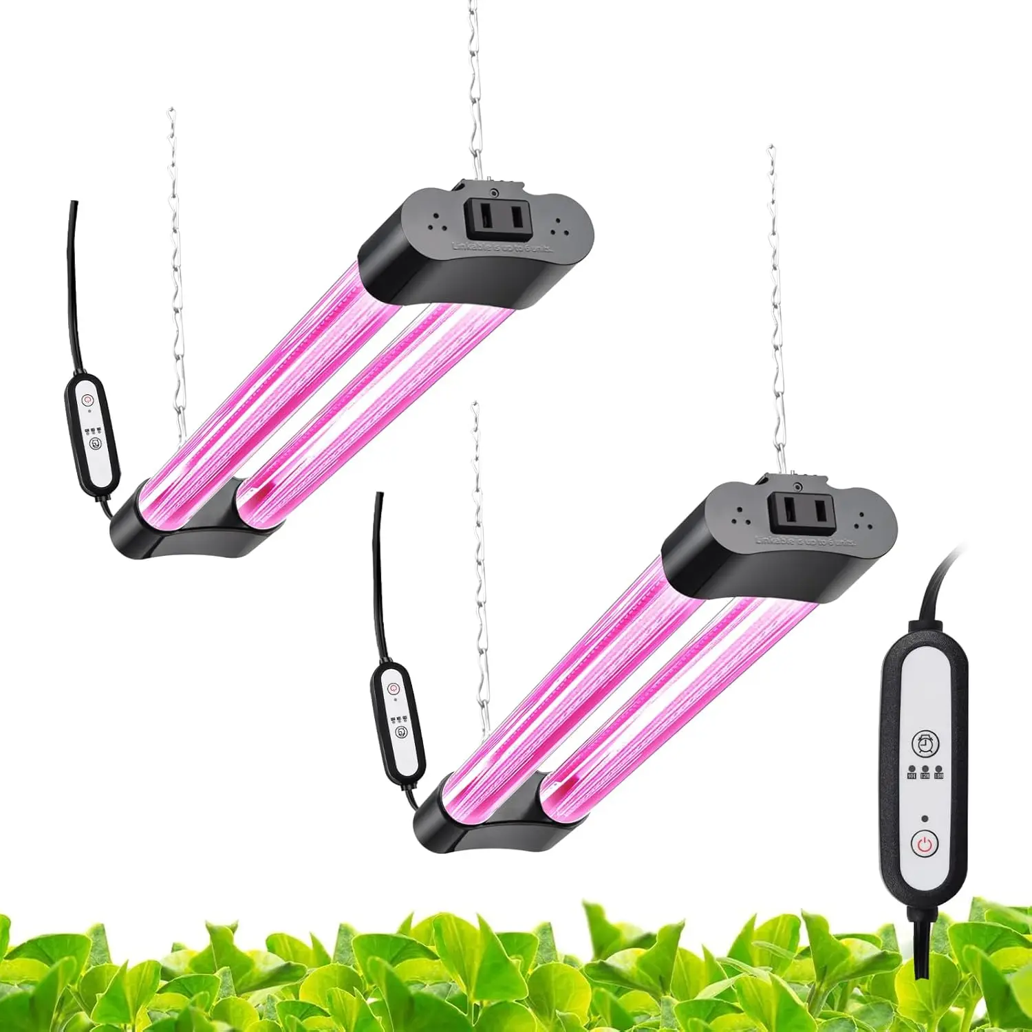 

16-inch Linkable LED Grow Lights, Full Spectrum for Indoor Plants with Auto Timer, Seedling to Flowering