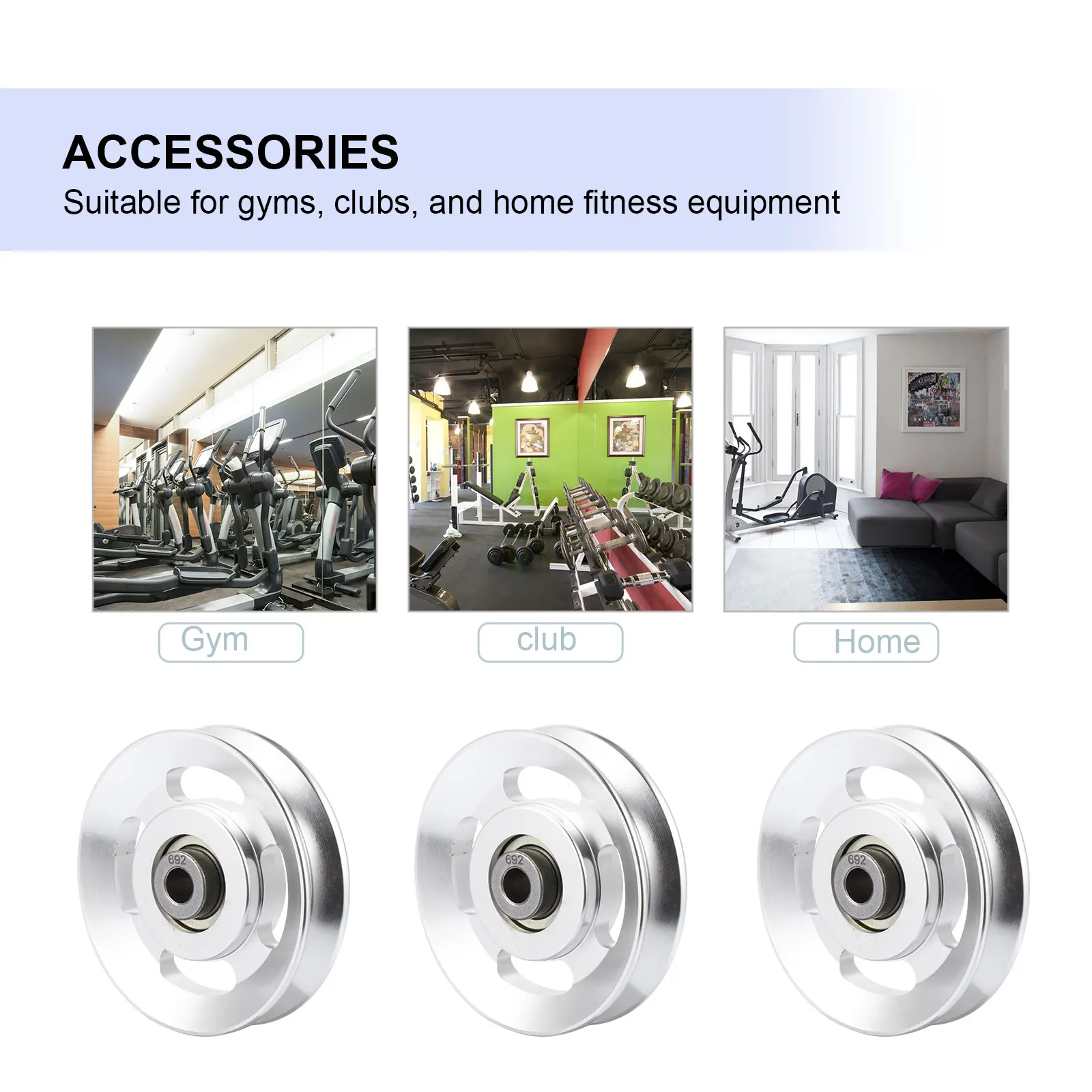 

Aluminum Pulley Pulley Wheel Heavy Duty Gym Cable Machine Workout Smooth Surface Fitness Parts Tool Fitness Accessories Small